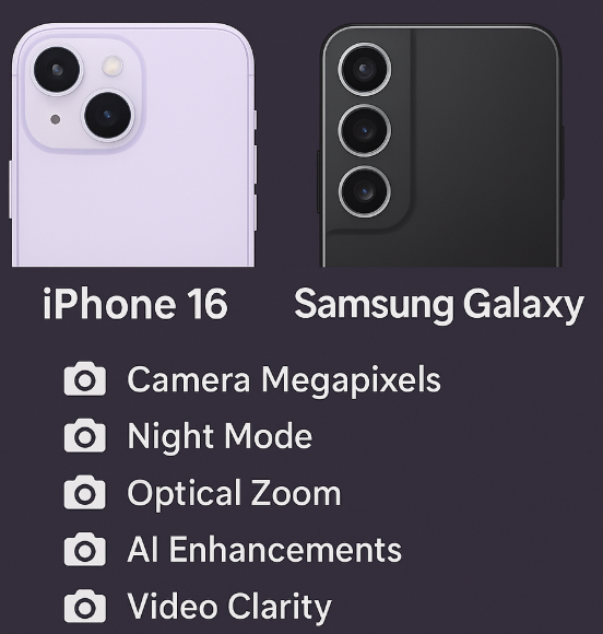 iPhone 16 vs Samsung Galaxy camera comparison

