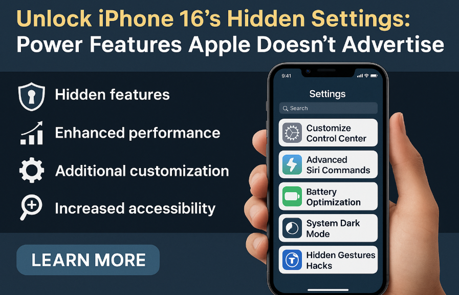 hidden settings iPhone 16