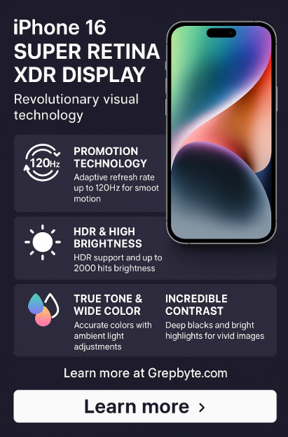 iPhone 16 Super Retina XDR Display