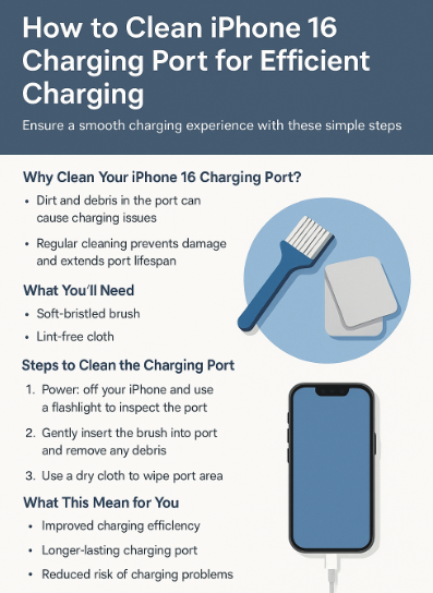 Clean iPhone 16 charging port