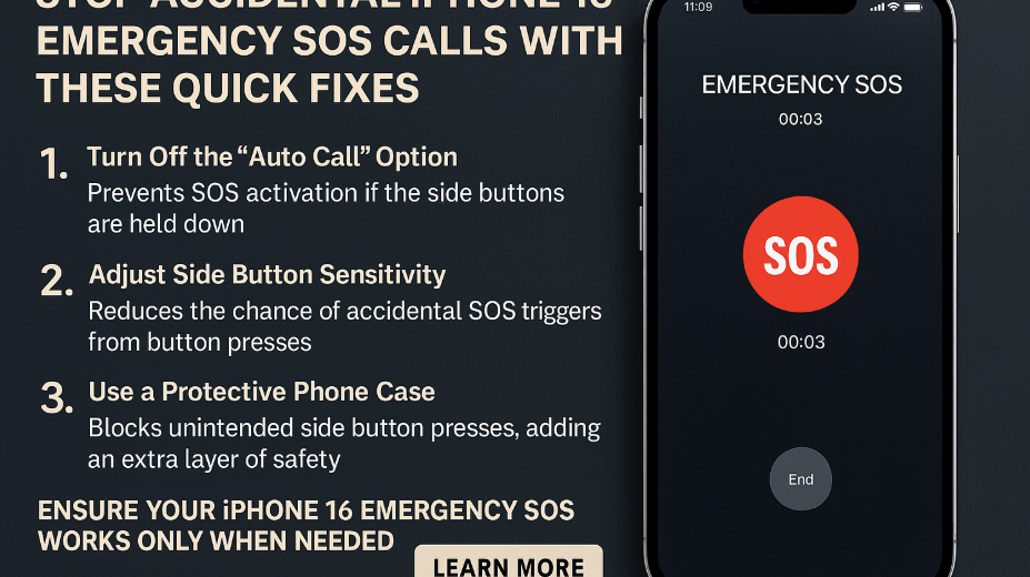 Prevent accidental iPhone 16 SOS