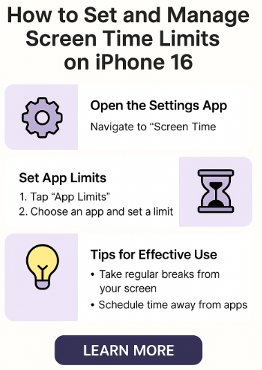 Set Screen Time Limits on iPhone 16