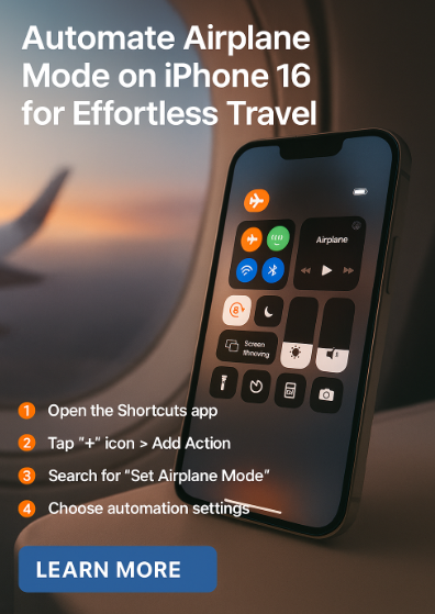 automate airplane mode iPhone 16