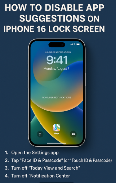 disable app suggestions iPhone 16