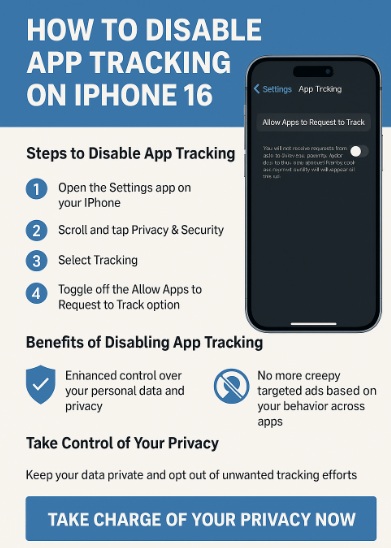 disable app tracking iPhone 16