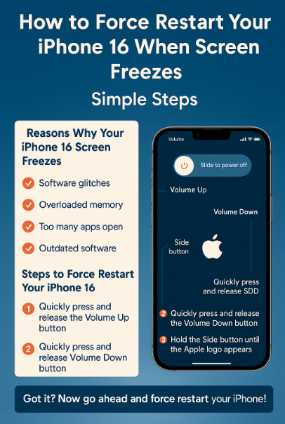 force restart iPhone 16