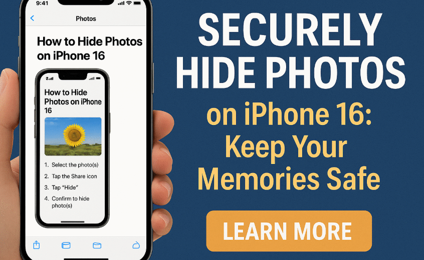 hide photos on iPhone 16