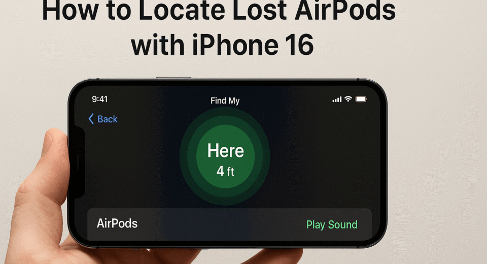 how to find lost AirPods with iPhone 16