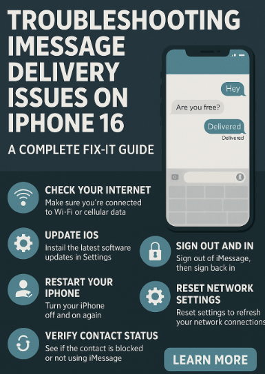 iMessage not delivering iPhone 16