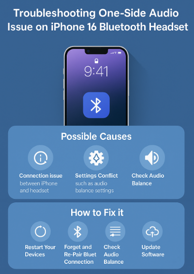 iPhone 16 Bluetooth one-side audio issue