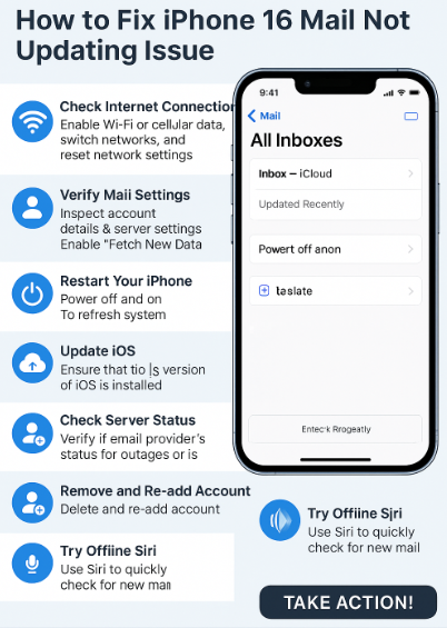 iPhone 16 Mail not updating