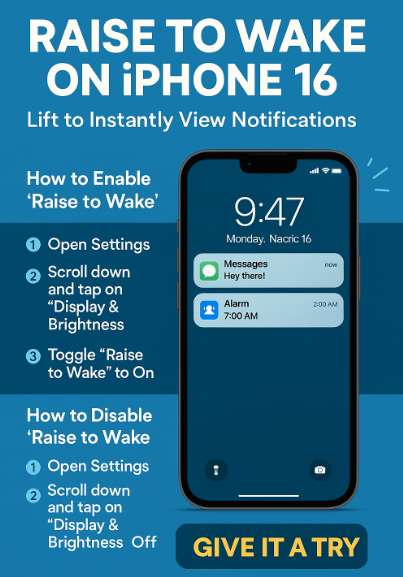  iPhone 16 Raise to Wake