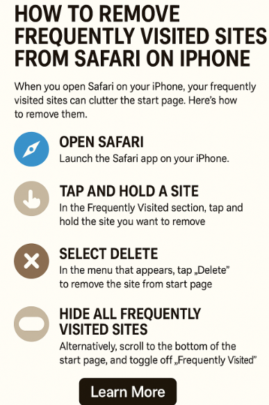  iPhone 16 Safari remove frequently visited sites