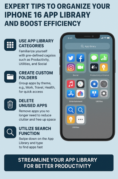 iPhone 16 app library organization