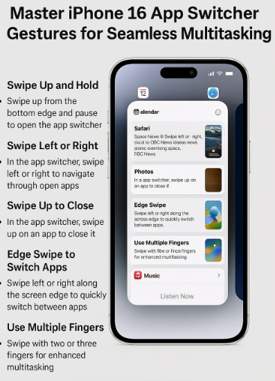 iPhone 16 app switcher gestures