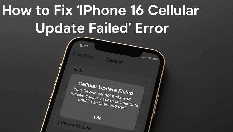 iPhone 16 cellular update failed fix