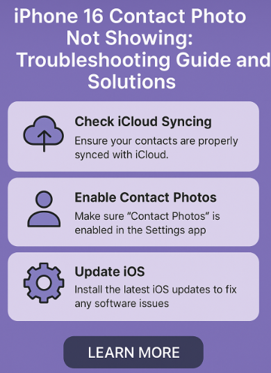 iPhone 16 contact photo not showing