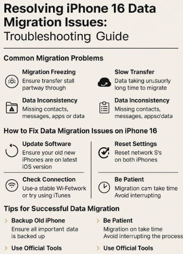 iPhone 16 data migration issues