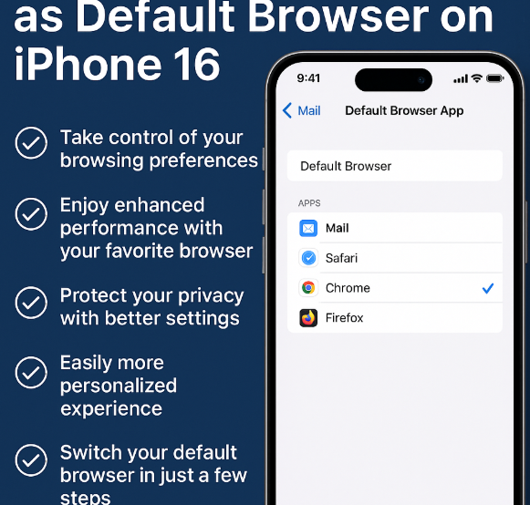  iPhone 16 default browser Chrome Firefox