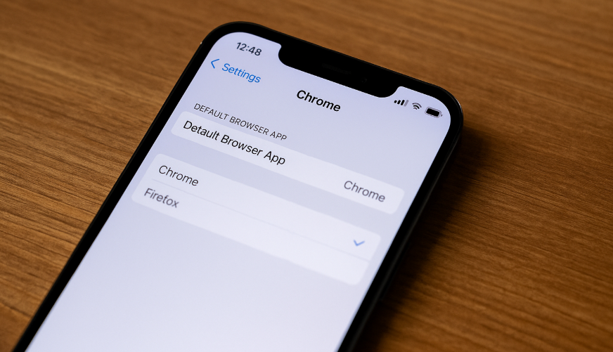 iPhone 16 default browser Chrome Firefox