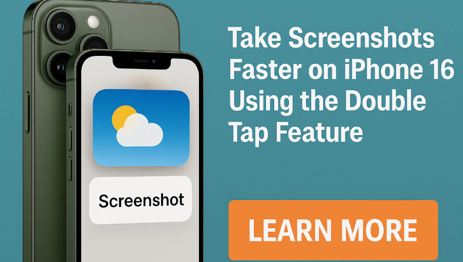 iPhone 16 double tap screenshot