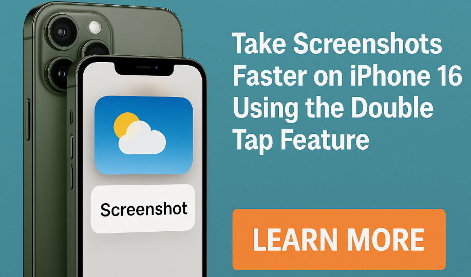 iPhone 16 double tap screenshot