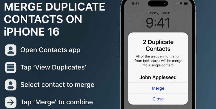 iPhone 16 duplicate contacts