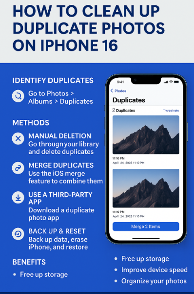 iPhone 16 duplicate photo cleanup