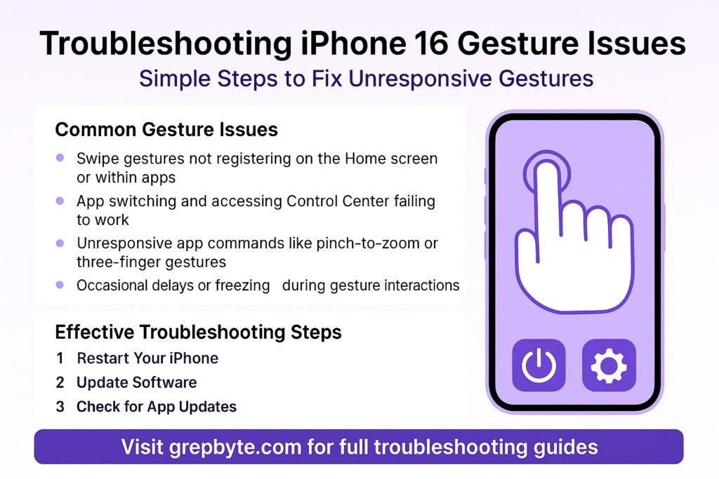 iPhone 16 gesture not working