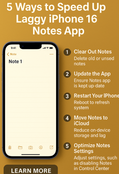 iPhone 16 notes app lag fix