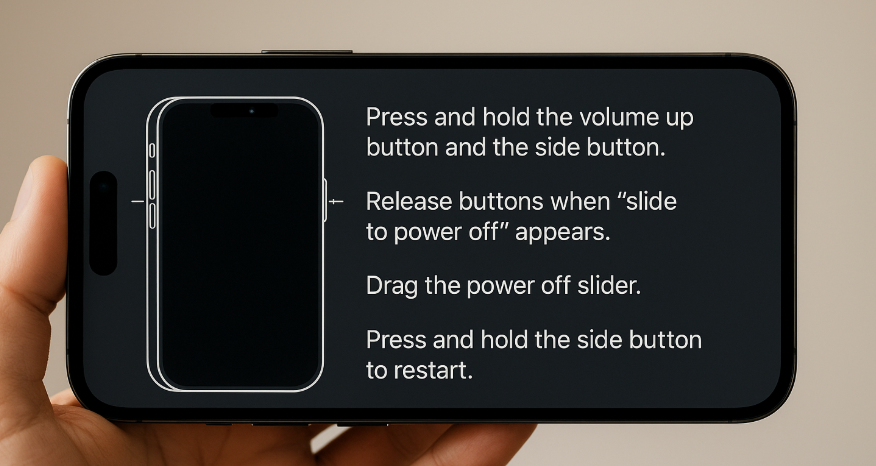 iPhone 16 restart shortcut