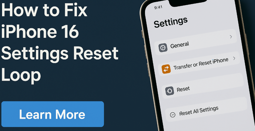 iPhone 16 settings reset loop