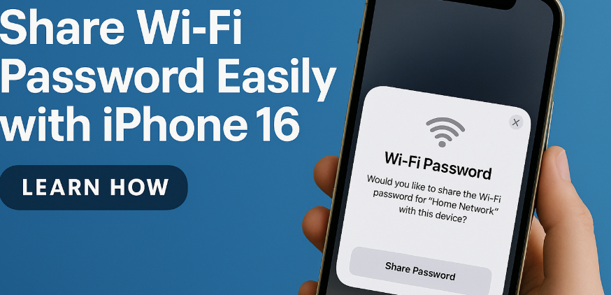 share WiFi password on iPhone 16