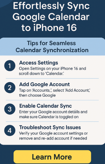 sync Google Calendar to iPhone 16