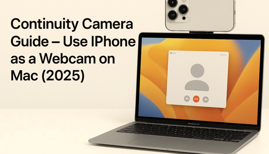 Apple workspace with iPhone as webcam Live video stream from iPhone to Mac