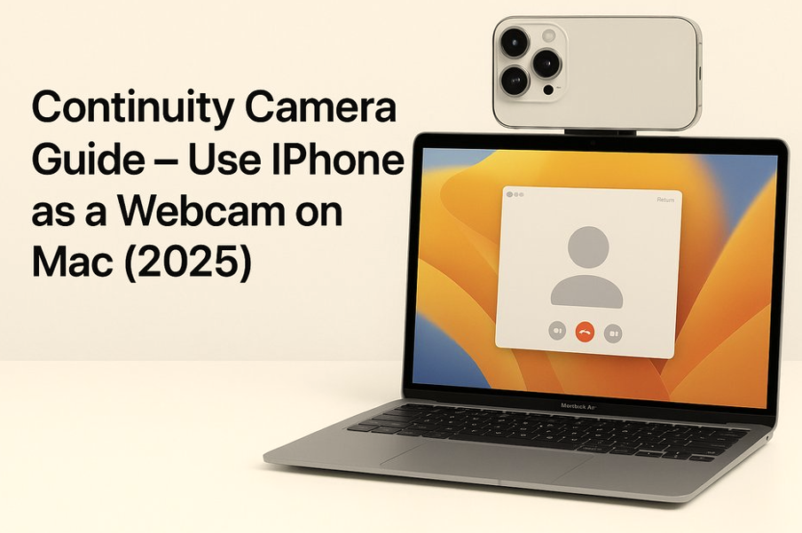 Apple workspace with iPhone as webcam Live video stream from iPhone to Mac