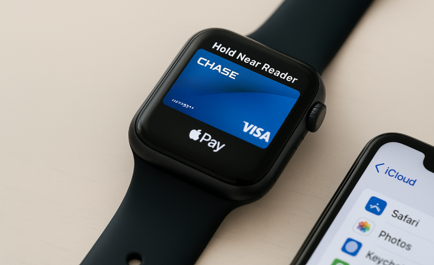 Apple Pay on Apple Watch, contactless payment with Apple Watch, Apple Watch wallet, secure payments with Apple Watch, Apple Watch setup, managing Apple Pay, wrist payment Apple Watch, Apple Pay transaction
