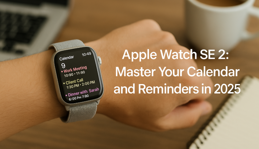Apple Watch SE 2 displaying upcoming calendar events