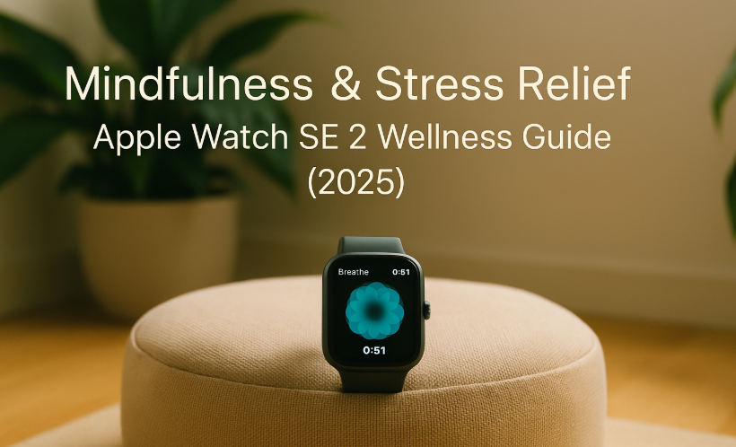 Apple Watch SE 2 showing Breathe app animation