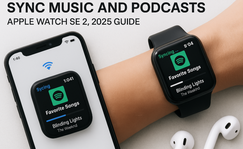 Apple Watch SE 2 syncing Spotify playlist over Wi-Fi