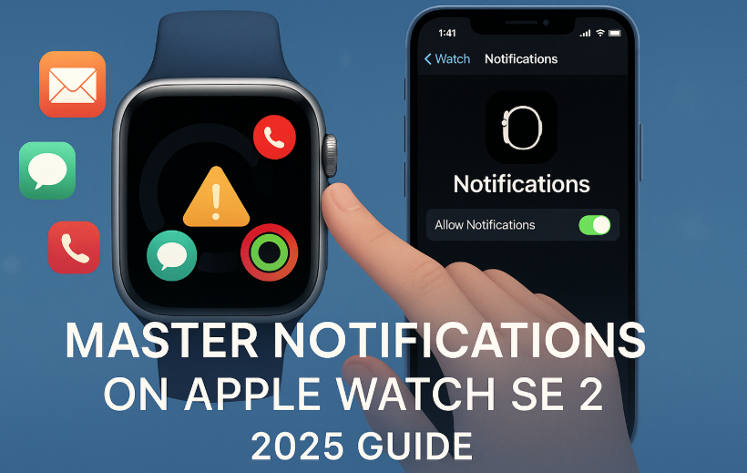 Customizing notification settings on Apple Watch SE 2 with user adjusting alerts via iPhone app