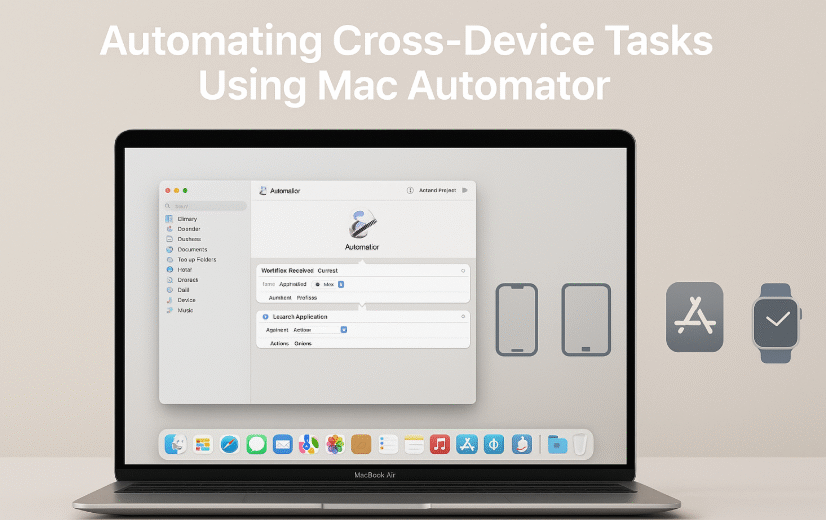 Mac Automator, Automating tasks on Mac, cross-device automation, Apple Automator, task automation guide, Apple ecosystem automation, Mac workflow automation