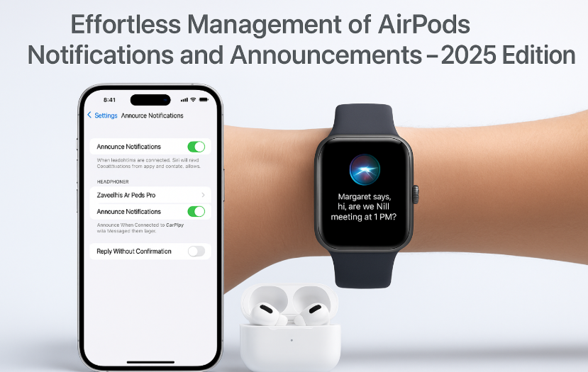 Managing Siri notifications on AirPods from iPhone and Apple Watch, Announce Messages settings on iOS 18, AirPods Pro receiving alerts during workout