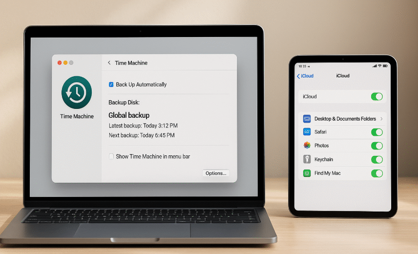 Time Machine, iCloud backup, Mac backup solutions, Apple backup, data recovery, Time Machine settings, iCloud drive, backup Mac, Time Machine and iCloud