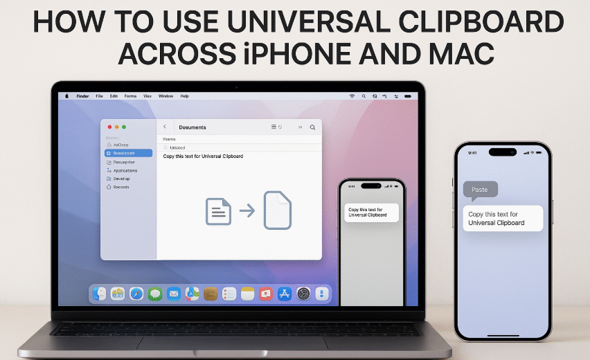 Universal Clipboard, iPhone Mac syncing, cross-device copy paste, Apple Universal Clipboard, clipboard Apple ecosystem, sync clipboard across devices, Apple ecosystem tips, iPhone Mac cross-device features