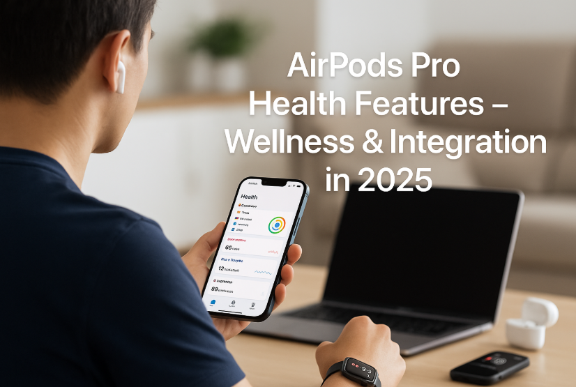 User monitoring health metrics with AirPods Pro and Apple Watch