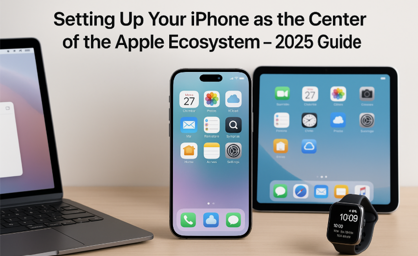 iPhone Apple ecosystem, iPhone setup, Apple devices integration, iPhone as hub, Apple apps on iPhone, iPhone central hub, seamless Apple setup