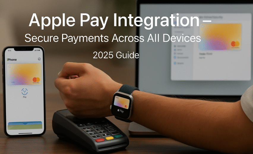 iPhone and Apple Watch showing Apple Pay screens side by side