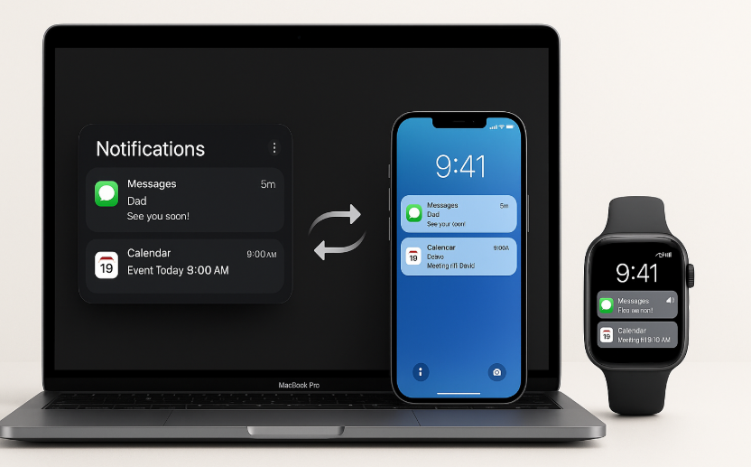macOS notifications, cross-device syncing, Apple ecosystem notifications, iPhone, Apple Watch notifications, device integration, Siri notifications, notification settings