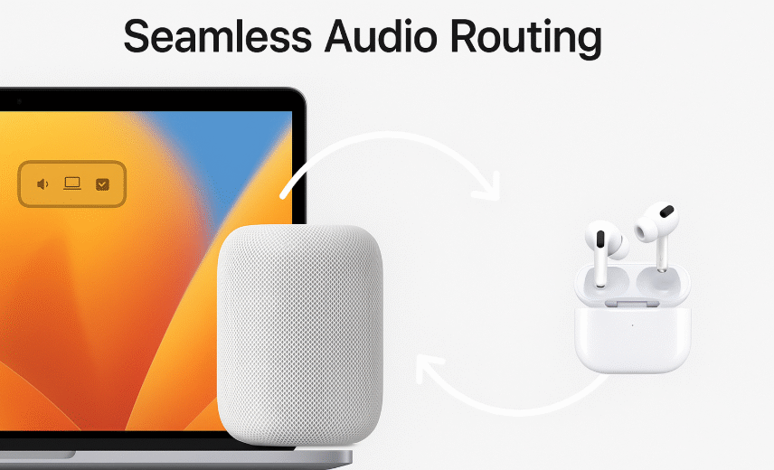 seamless audio routing, Apple audio ecosystem, HomePod, AirPods, Mac audio settings, Apple ecosystem integration, audio sync, cross-device audio